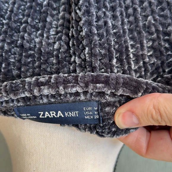 Zara Knit Oversized Crop Chenille Sweater - Picture 5 of 9